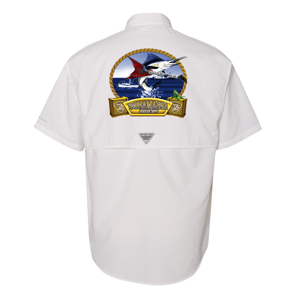 Flying V Fish Columbia PFG Bahama II Short Sleeve (Men) Large / White
