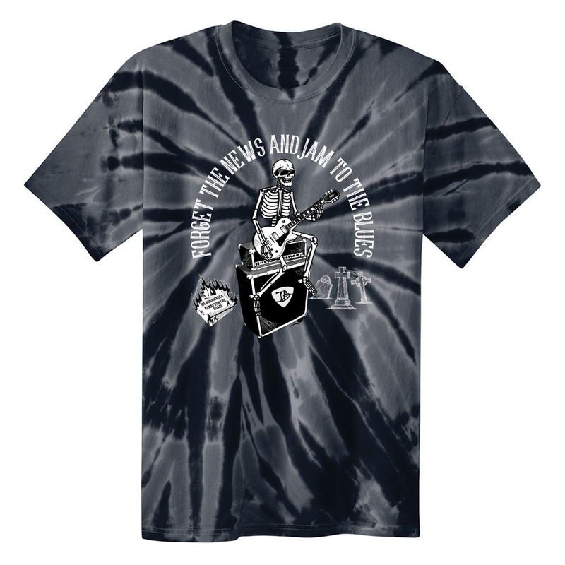 Forget the News and Jam to the Blues Tie Dye T-Shirt (Unisex)