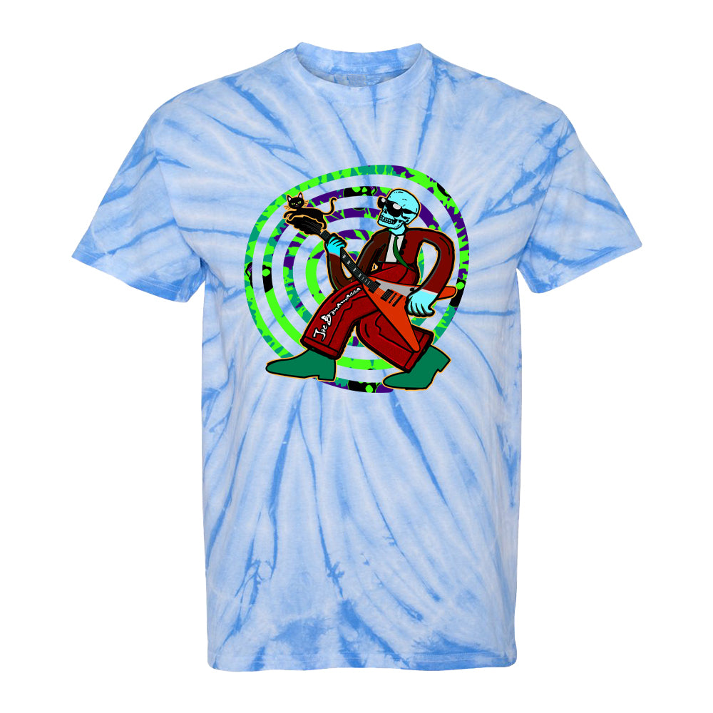 Skellington Blues Pin Wheel Tie Dye T-Shirt (Unisex)