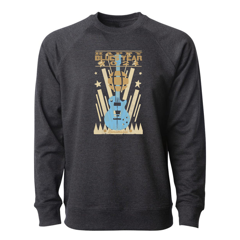 2021 Happy Blues Year Lightweight Crew Neck Long Sleeve (Unisex)