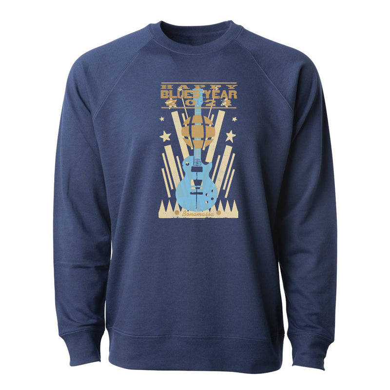 2021 Happy Blues Year Lightweight Crew Neck Long Sleeve (Unisex)