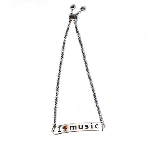 I Love Music Bolo Bracelet