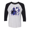 45 Years of Blues 3/4 Sleeve T-Shirt (Unisex) - Purple Logo