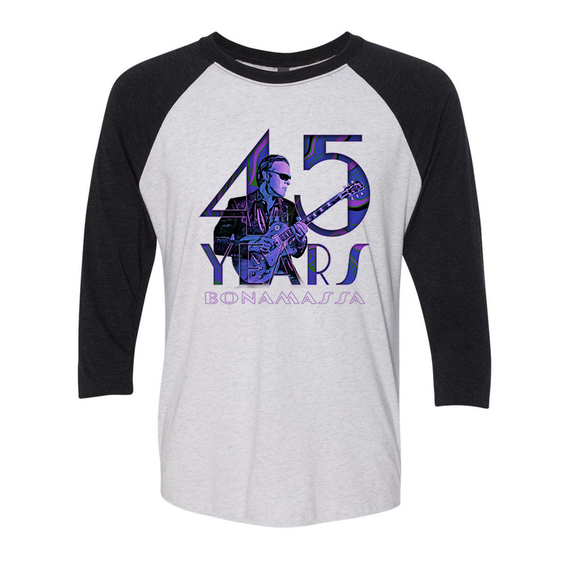 45 Years of Blues 3/4 Sleeve T-Shirt (Unisex) - Purple Logo