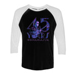 45 Years of Blues 3/4 Sleeve T-Shirt (Unisex) - Purple Logo