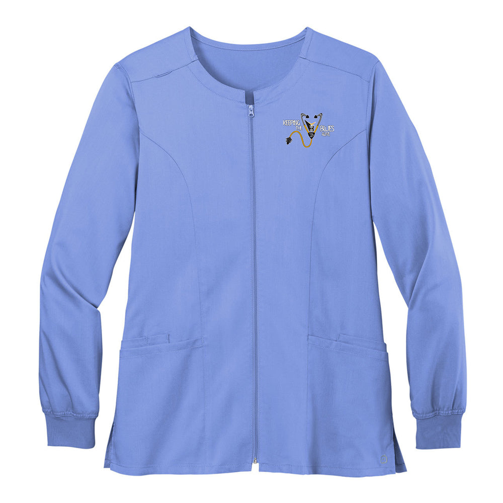 Keeping the Blues Alive Premiere Flex Full-Zip Scrub Jacket (Women