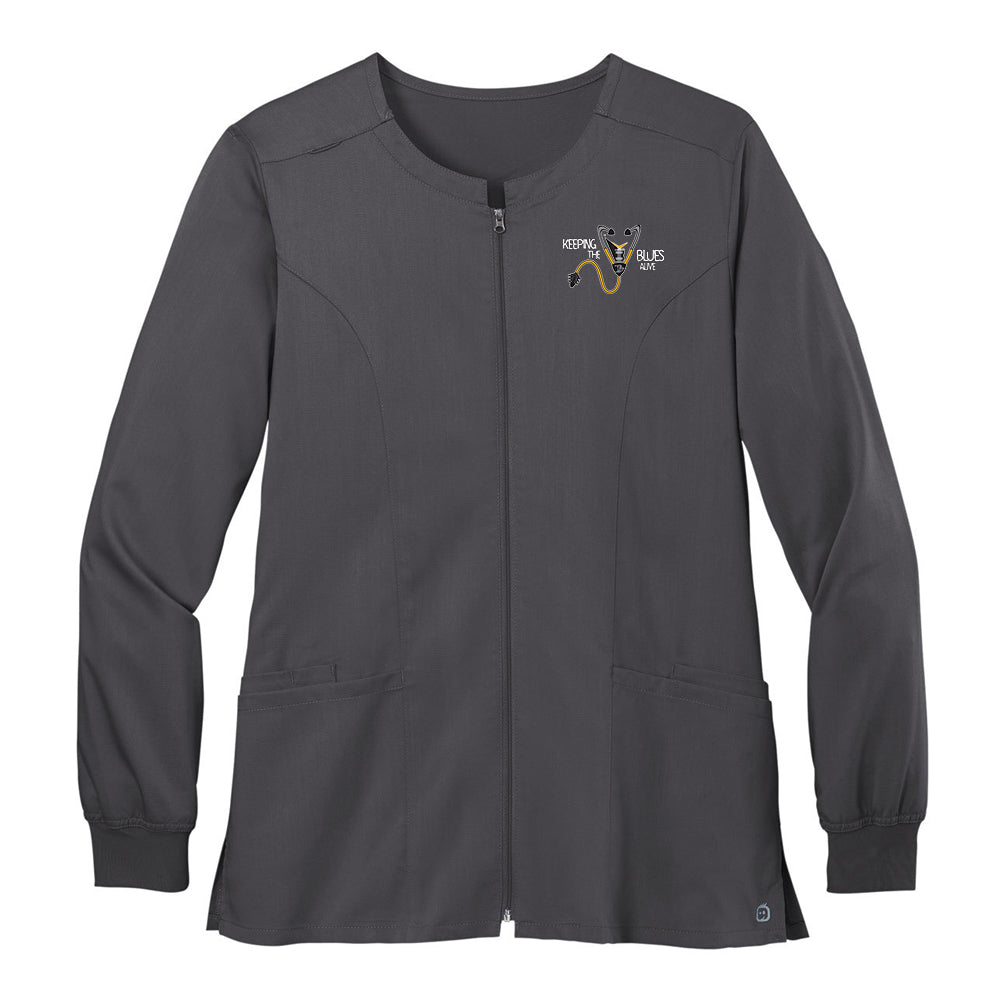 Keeping the Blues Alive Premiere Flex Full-Zip Scrub Jacket (Women