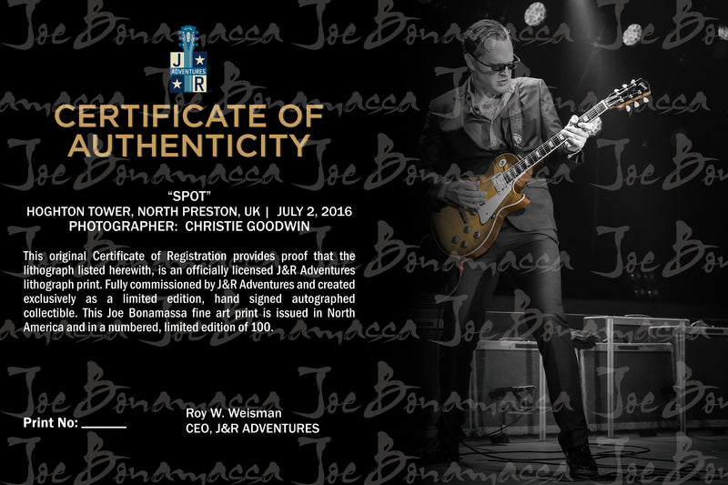 #34 "Spot" JOE BONAMASSA Collectible Litho (FRAMED - USA ONLY)