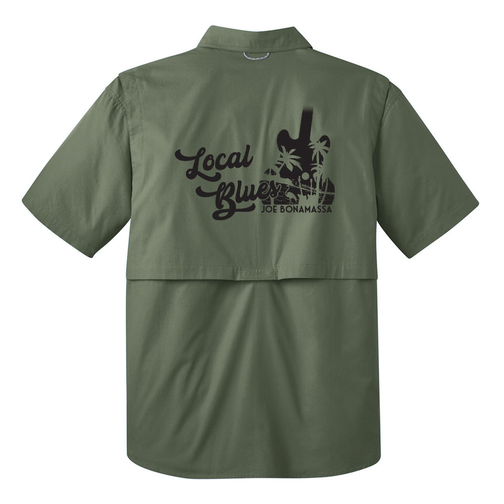 Local Blues Eddie Bauer Short Sleeve Fishing Shirt (Men) 4XL / Green