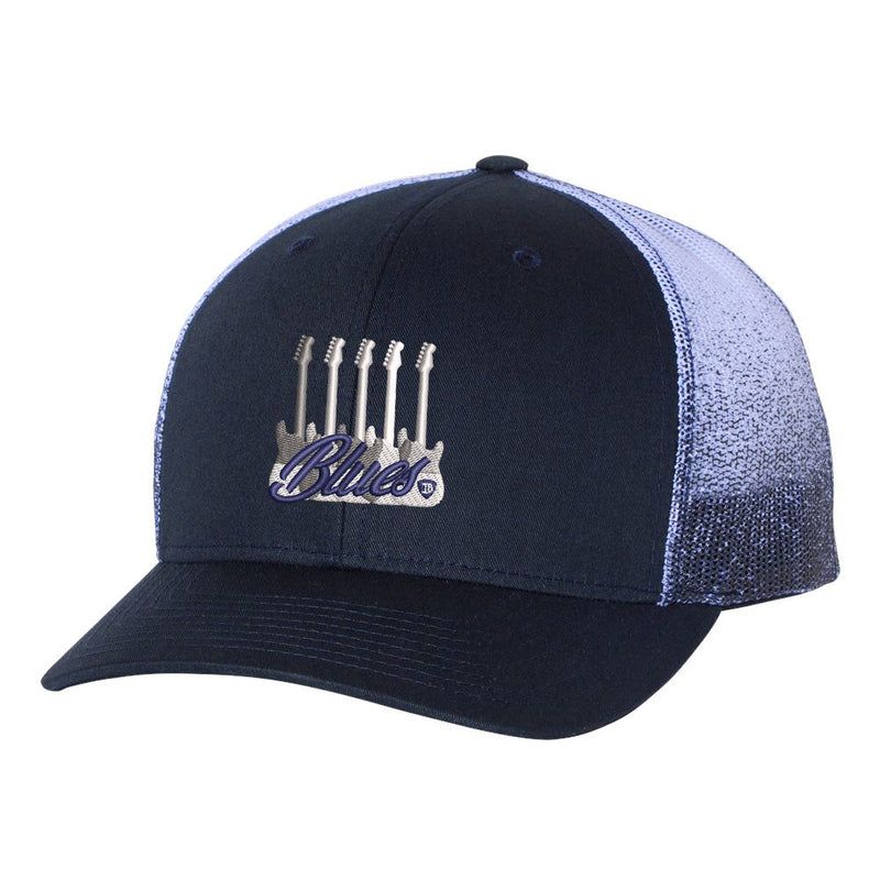 Monochromatic Blues Printed Mesh-Back Trucker Hat