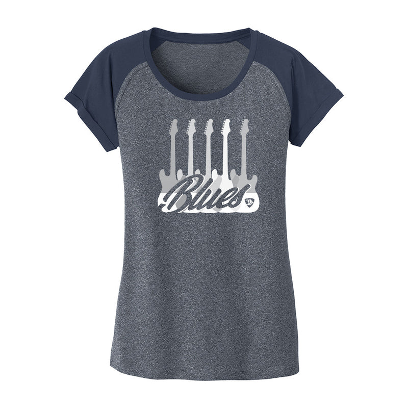 Monochromatic Blues New Era Varsity T-Shirt (Women)