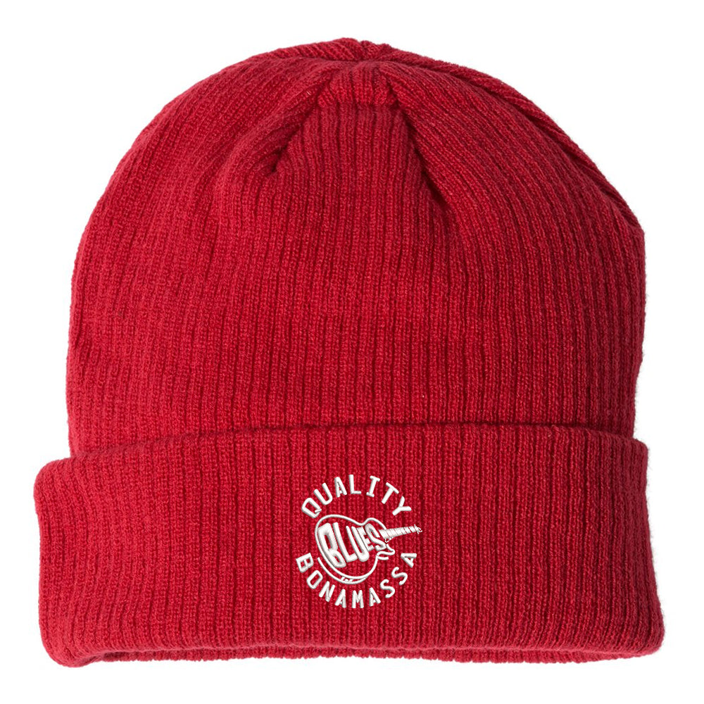 Quality Blues Champion Ribbed Beanie - Red