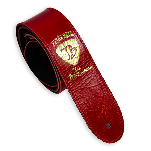 Red & Black Suede - Ernie Ball JB Signature Guitar Strap