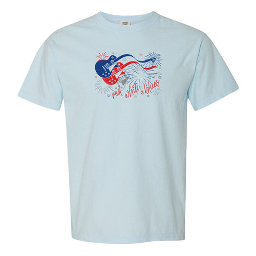 Red, White and Blues Firework Guitars Comfort Colors T-Shirt (Unisex)