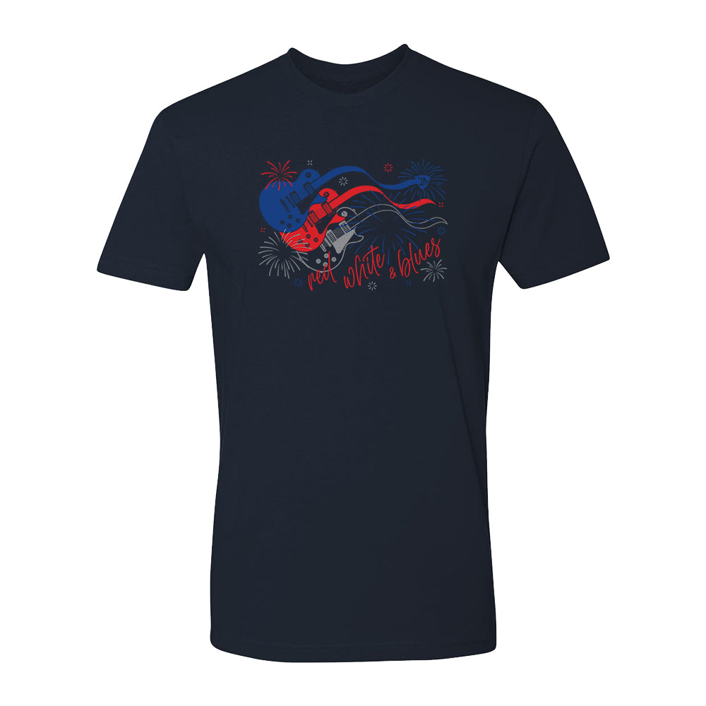 Red, White and Blues Firework Guitars T-Shirt (Unisex)