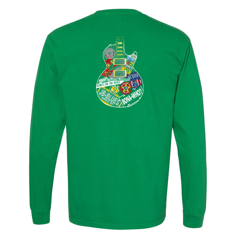 Blues Travels Comfort Colors Long Sleeve Pocket T-Shirt (Unisex)
