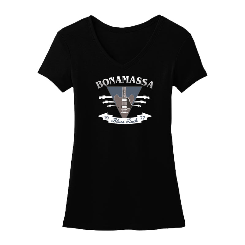 Blues Rock Guitar Logo V-Neck (Women)