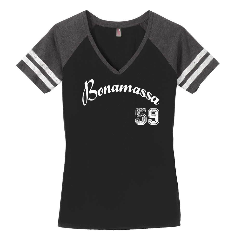 Vintage Bonamassa Baseball Game V-Neck T-Shirt (Women)