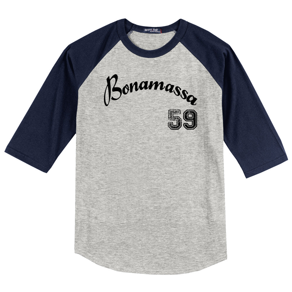 Vintage Bonamassa Baseball Colorblock Raglan 3/4 Sleeve T-Shirt