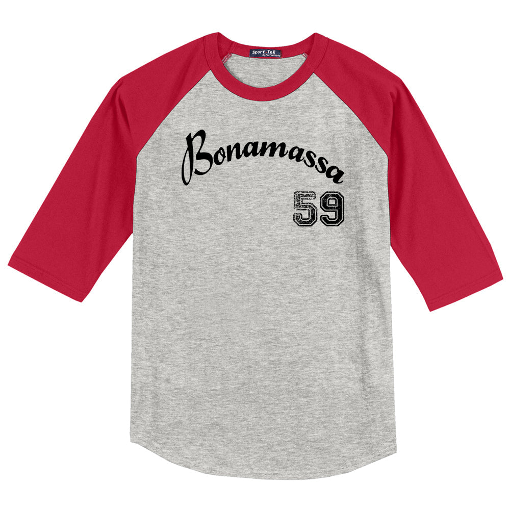 Mens Red & Black Raglan Baseball Shirt