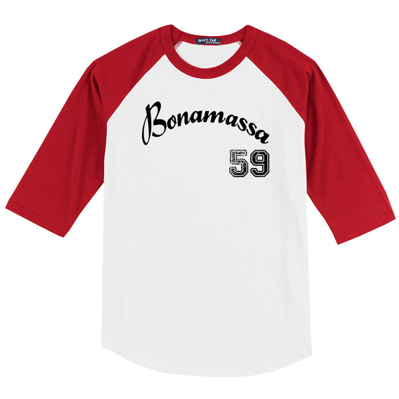 Mens Red & Black Raglan Baseball Shirt