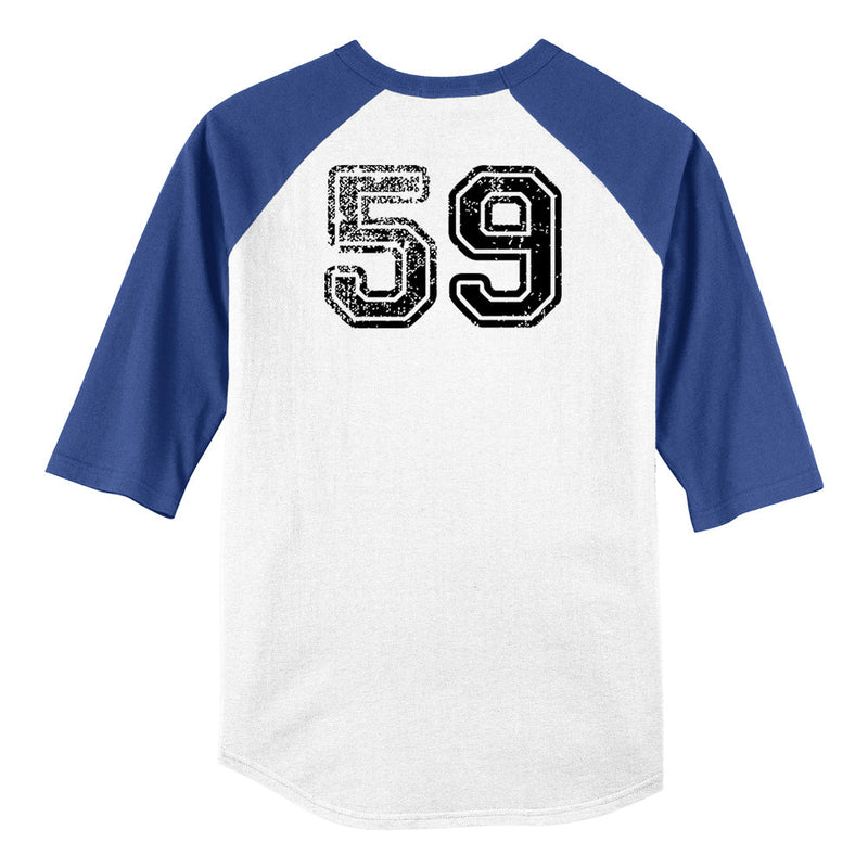 Vintage Bonamassa Baseball Colorblock Raglan 3/4 Sleeve T-Shirt (Men) 5XL / blue/navy