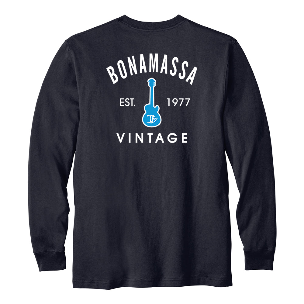 Vintage Guitar Carhartt Pocket Long Sleeve T-Shirt (Men) Small / Navy