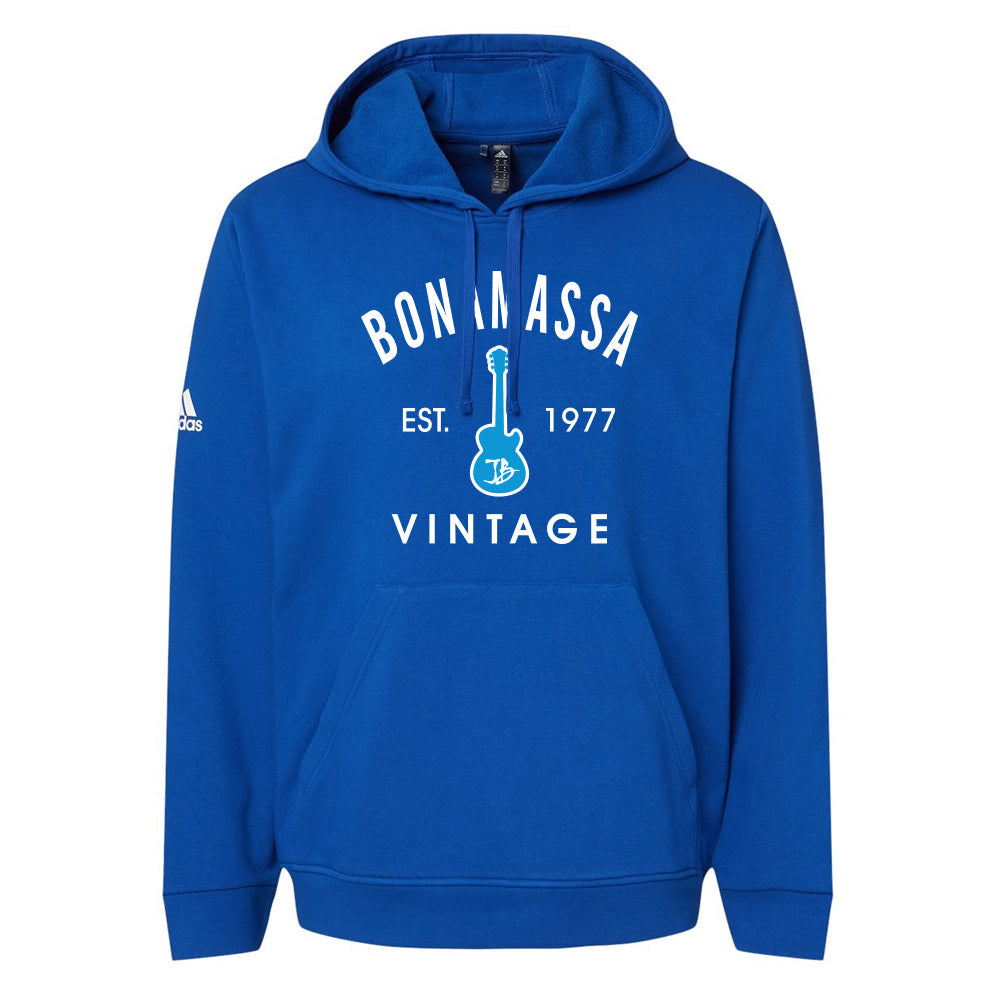 Vintage Guitar Adidas Fleece Hooded Sweatshirt Unisex XXL Royal
