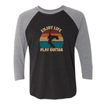 Vintage Enjoy Life, Play Guitar 3/4 Sleeve T-Shirt (Unisex)