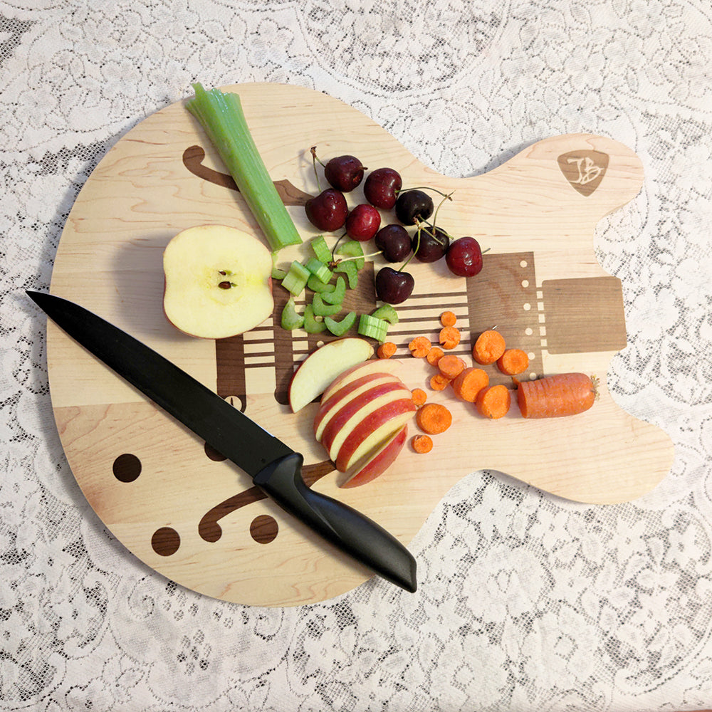 Guitar outlet Charcuterie Board / Bread Board / Cutting Board Board / Cheese Board / Electric Guitar Shape / Walnut Oak Guitar Cutting Board