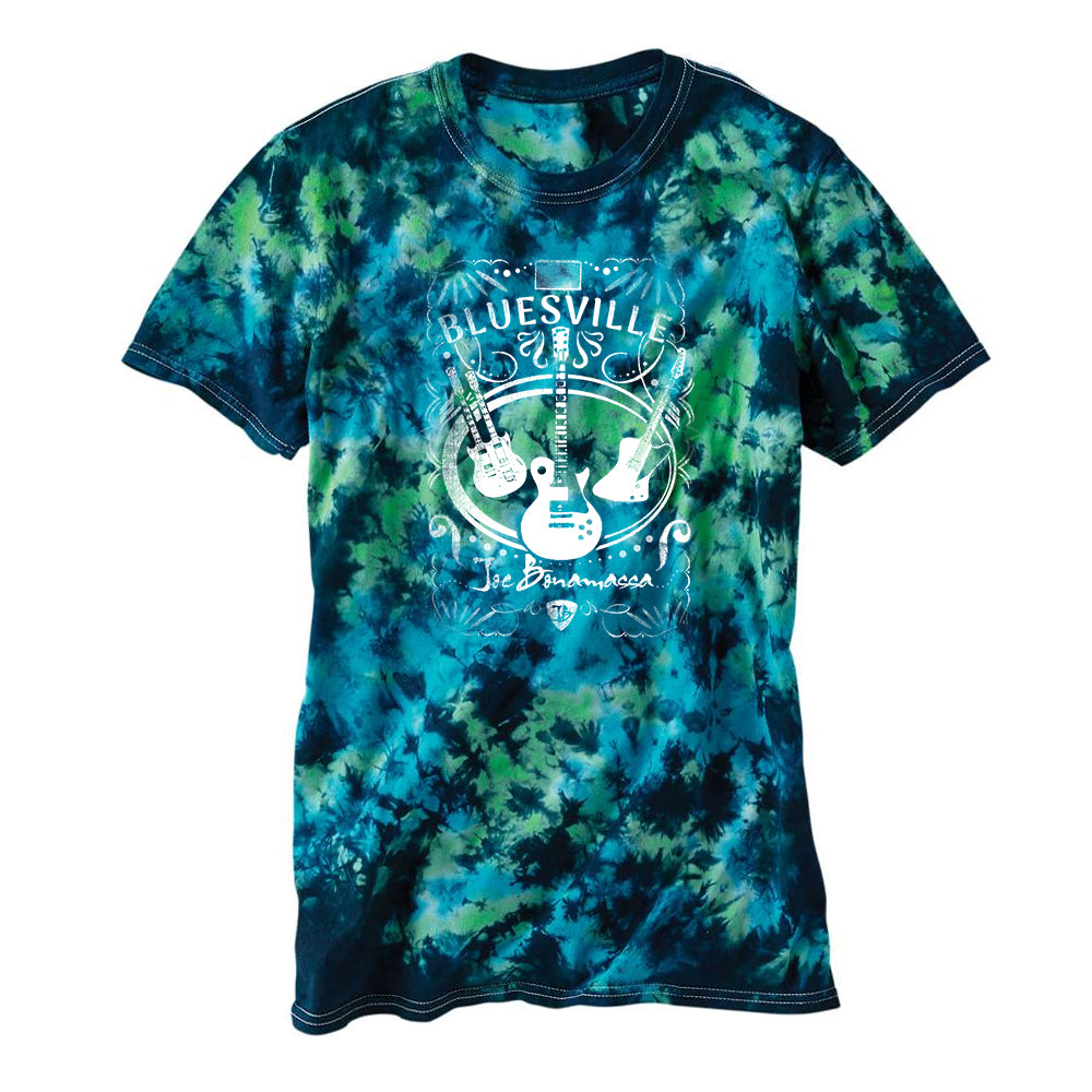 Welcom to Bluesville Crinkle Tie Dye T-Shirt (Unisex) - Caribbean